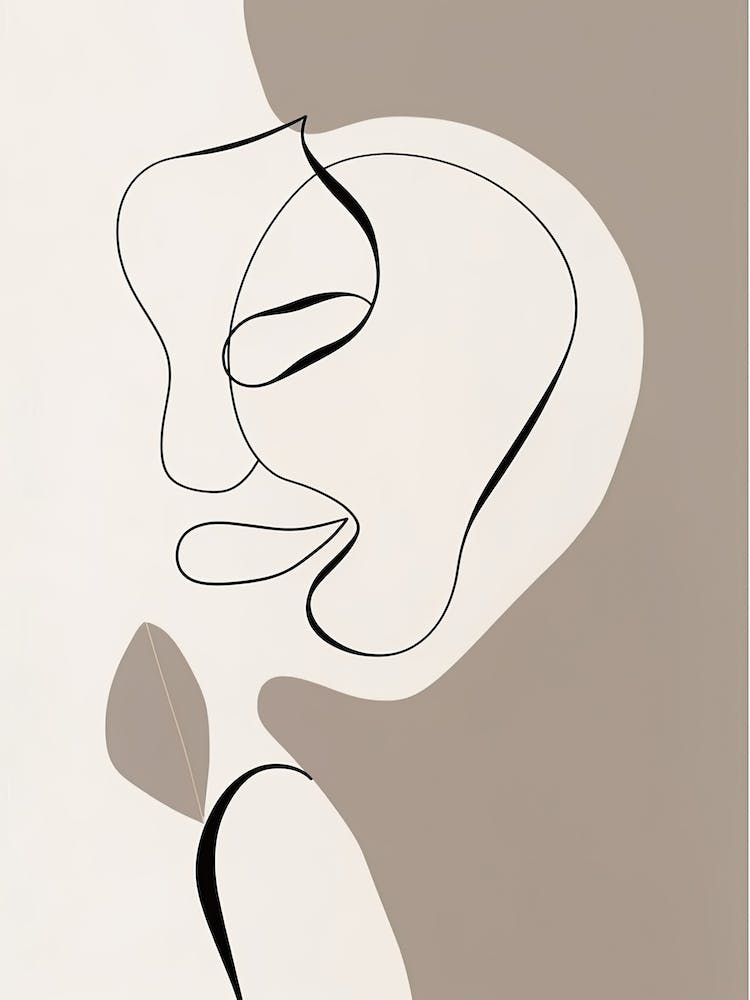 Face Line Art Abstract 7