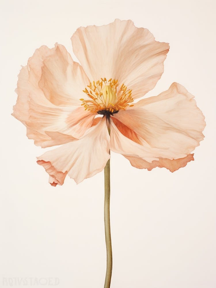 Pressed Flower Botanical Art Poppy 2