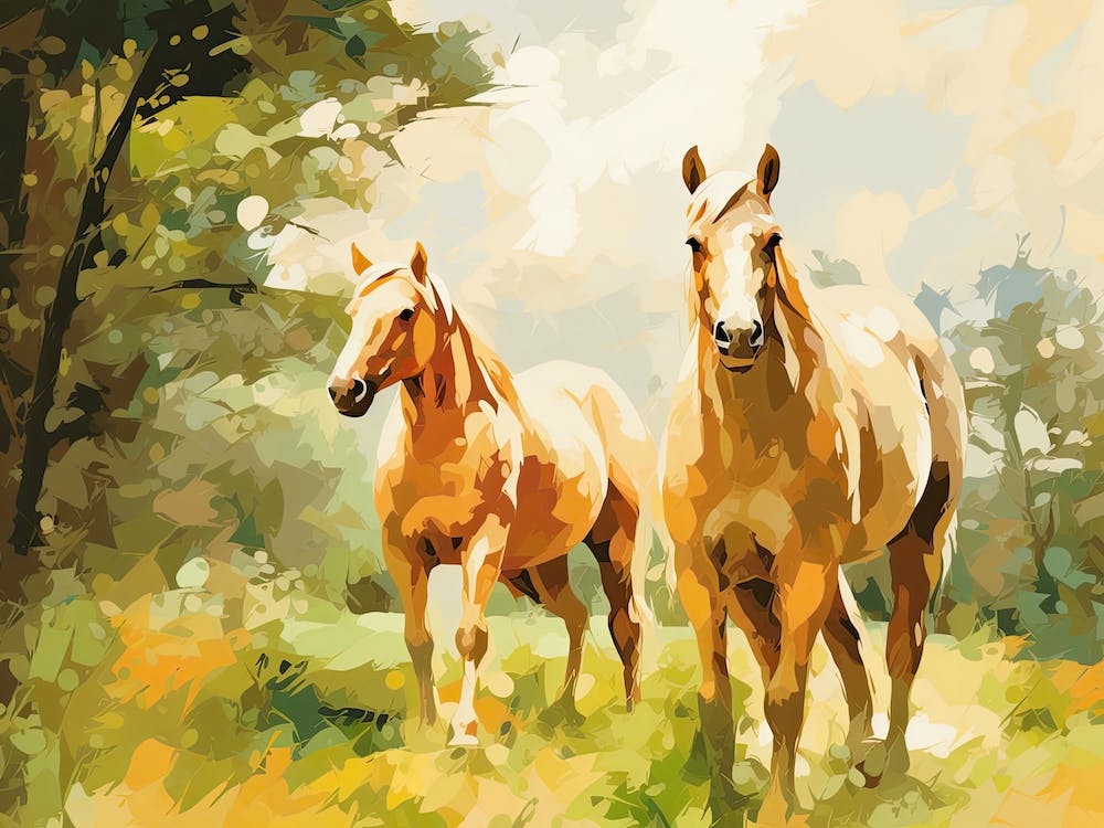 Horses Painting In Monteverde, Costa Rica, Landscape 2