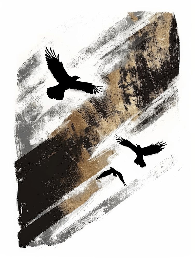 Crows In Flight