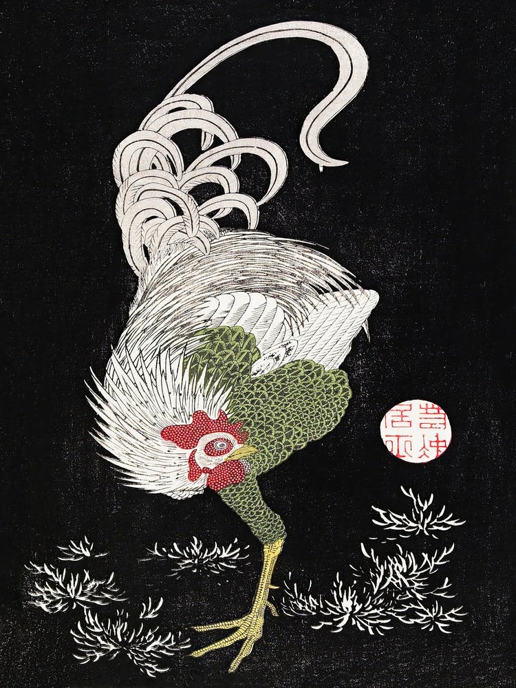 Japanese Rooster (18th Century), Itō Jakuchū