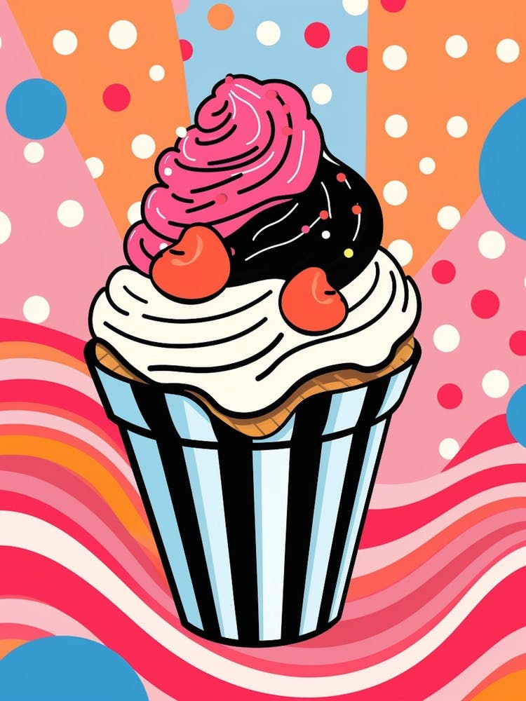 Pop Art Coupe Glacée Dimanche Pois 3