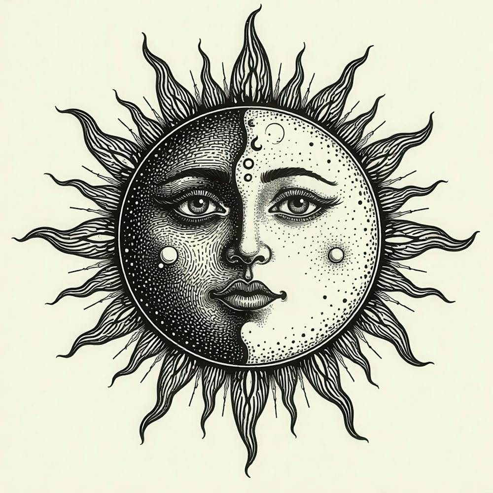 Sun And Moon Tattoo