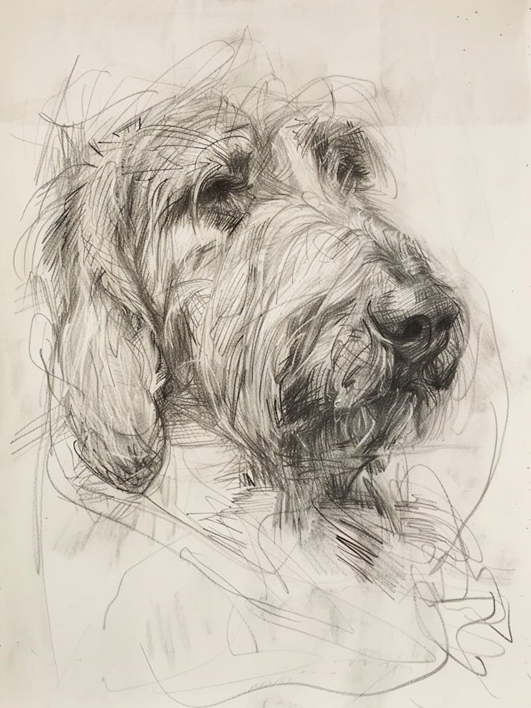 Grand Basset Griffon Vendeen Dog Charcoal Line 2