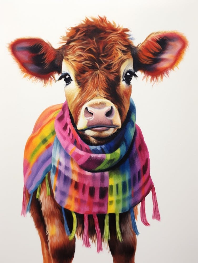 Baby Animal Wearing Sweater Cow 2