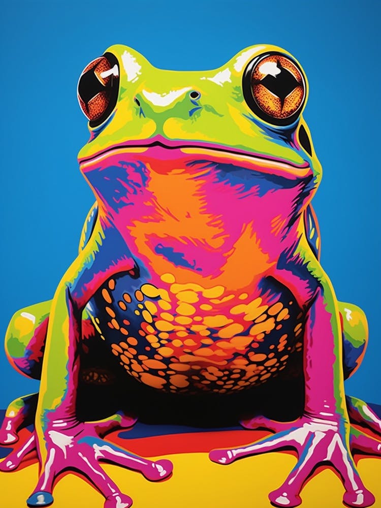 Bunter Lebhafter Pop-Art-Frosch 3