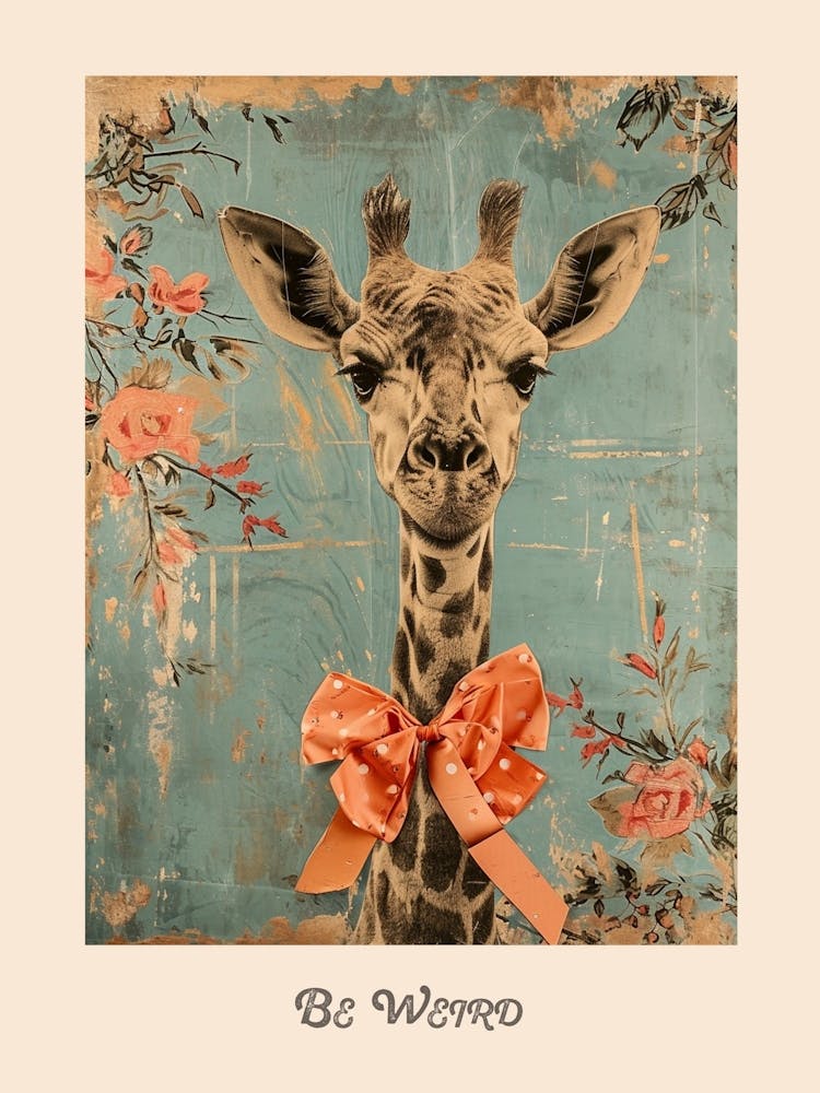 Be Weird Giraffe Bow Poster 3