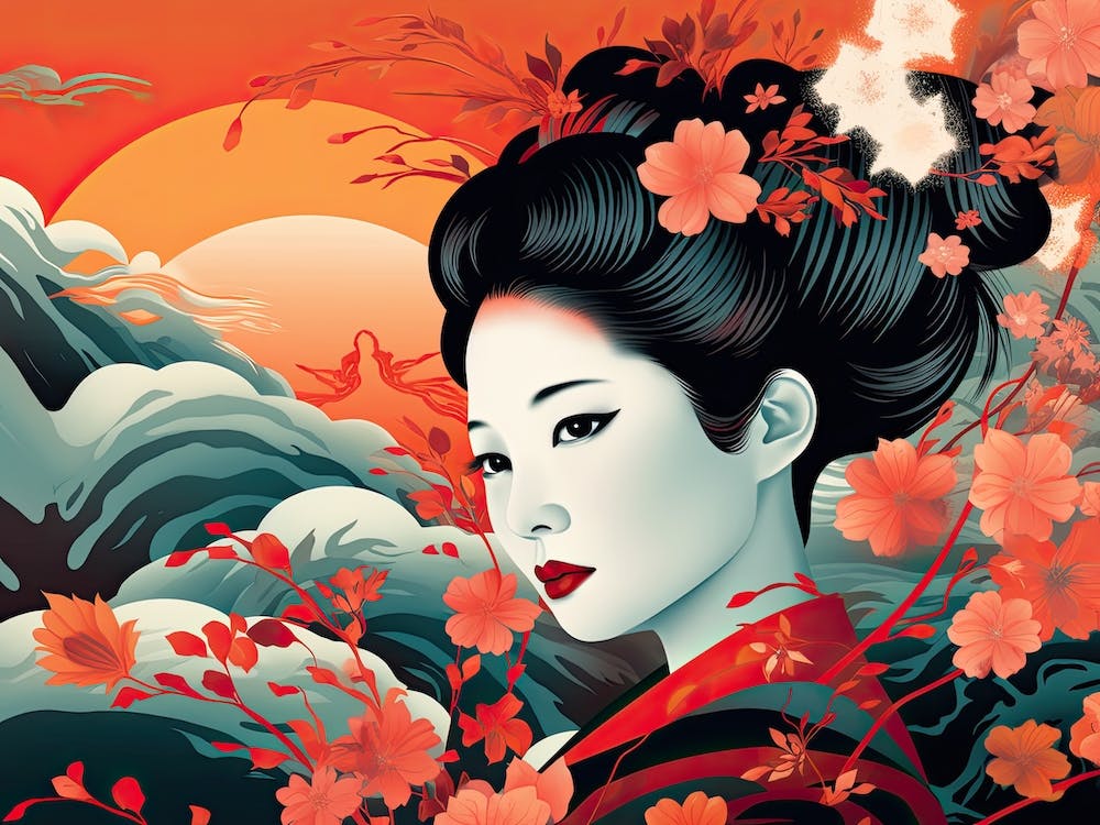 Illustration Face Geisha 1