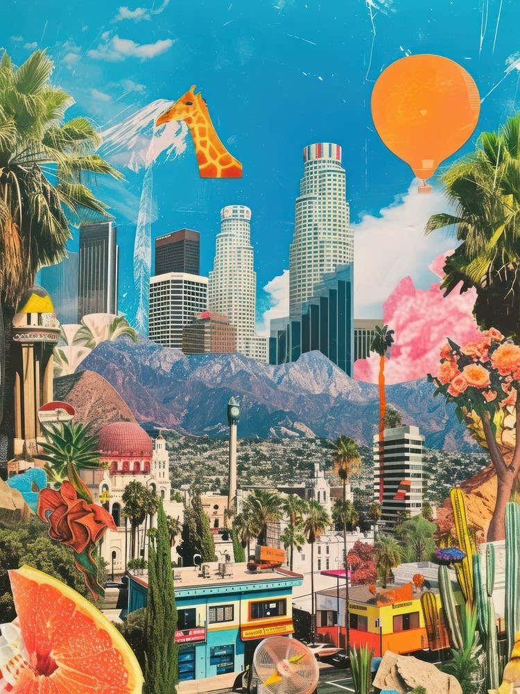 Los Angeles   Retro Collage Style 2
