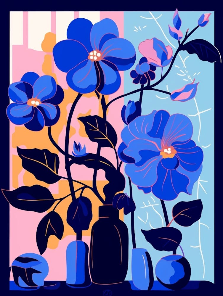 Blue Flower Illustration Bougainvillea 3