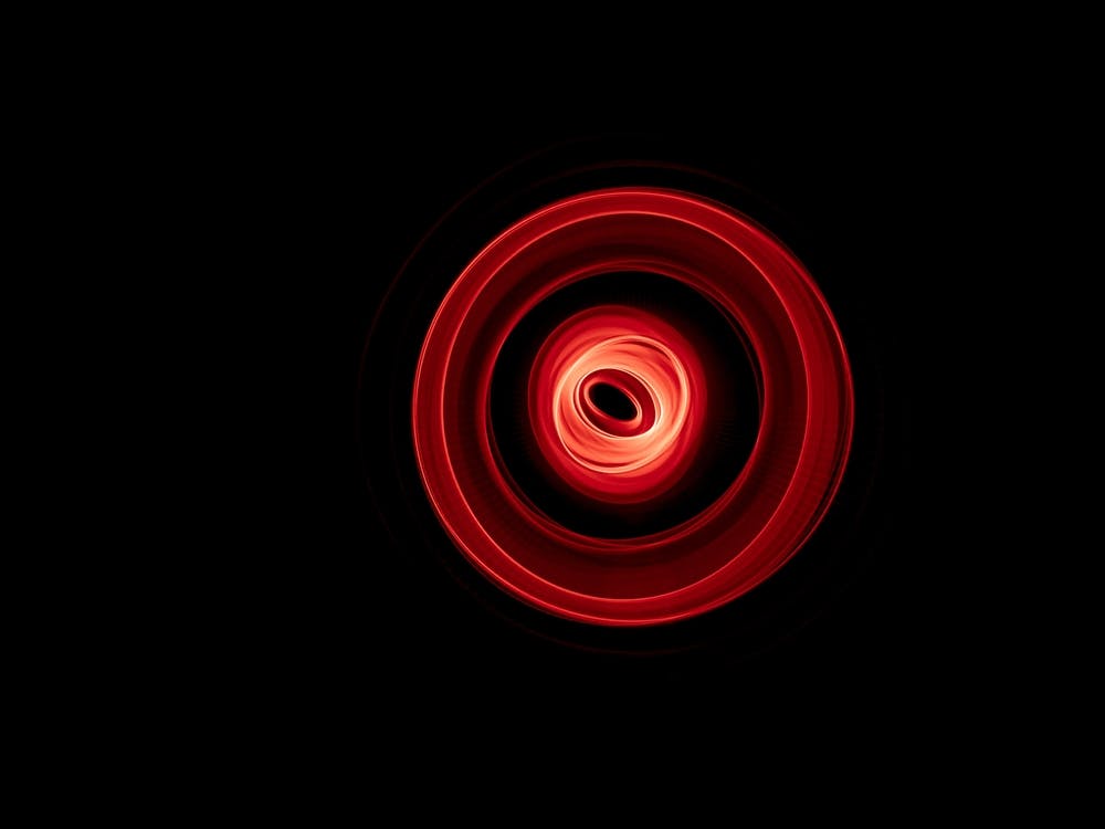Glowing Abstract Curved Red Lines 1