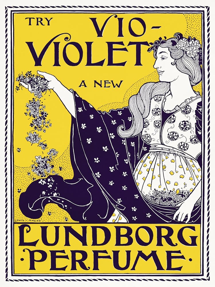 Perfume Advertisement, Art Nouveau Vintage Poster
