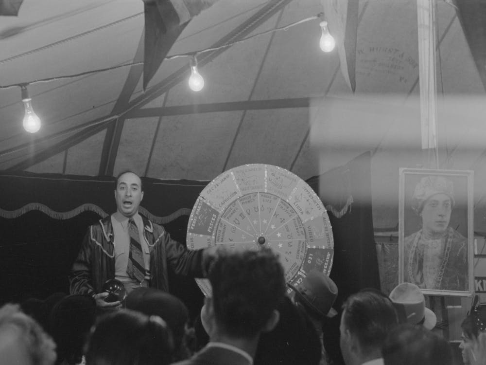 Fortune Teller And Mind Reader In Sideshow, State Fair, Donaldsonville, Louisiana By Russell Lee