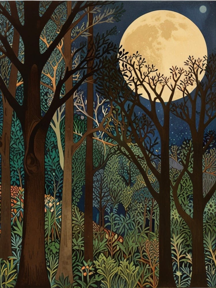 William Morris Full Moon In The Forest 2