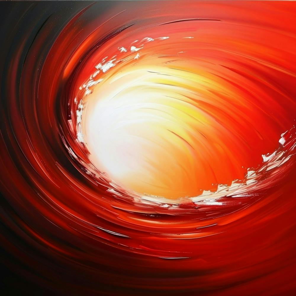 Abstract Red Swirl Painting