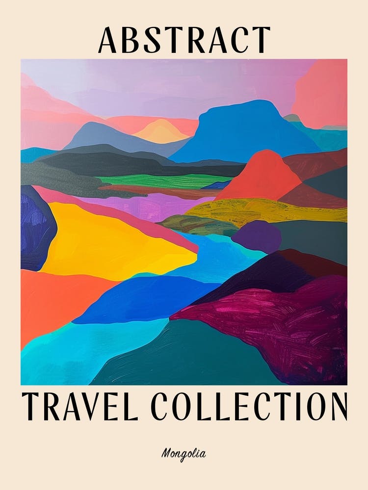Abstract Travel Collection Poster Mongolia 2