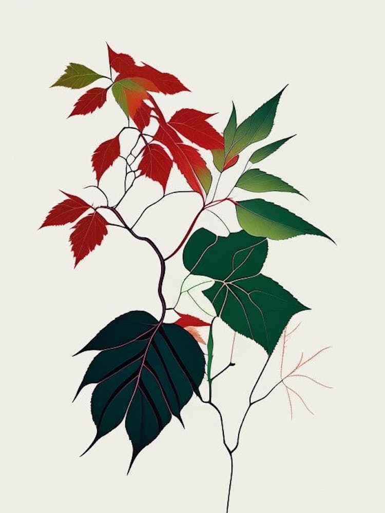 Poison Oak Minimal Line Drawing 3