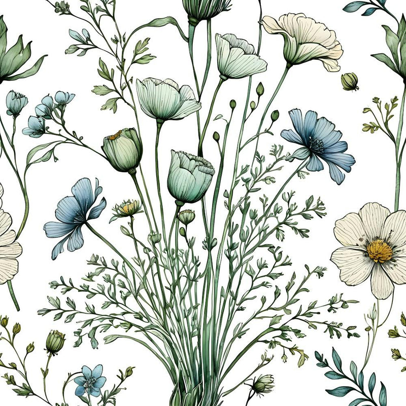 Watercolor Flowers Seamless Pattern 3