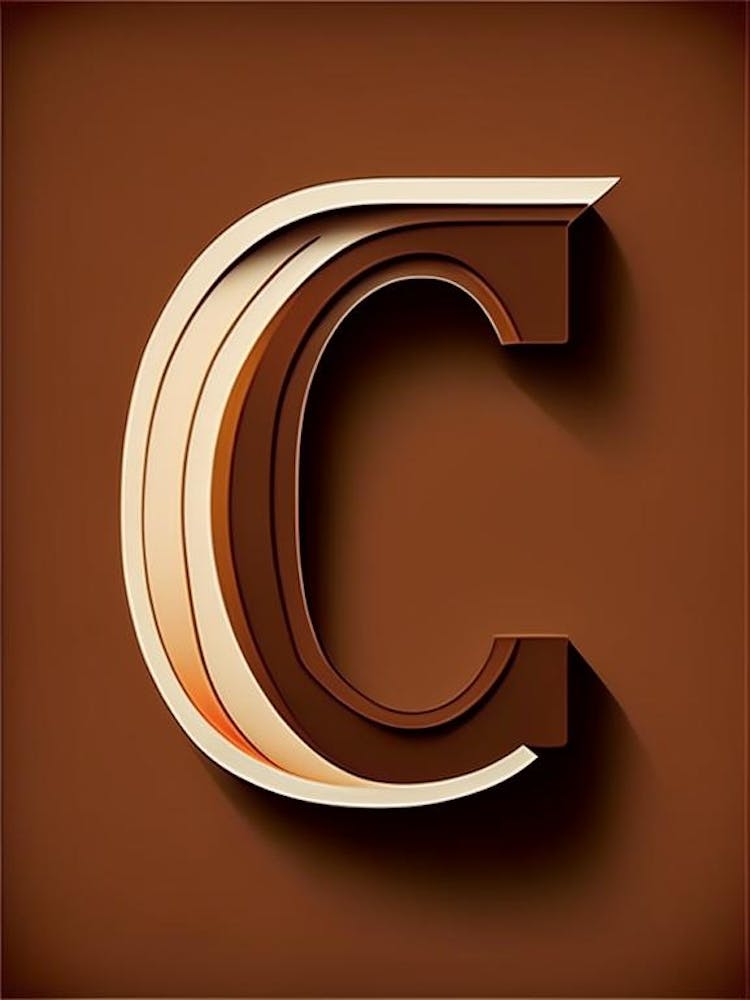 C  Chocolate, Letter, Alphabet Retro Minimal 3