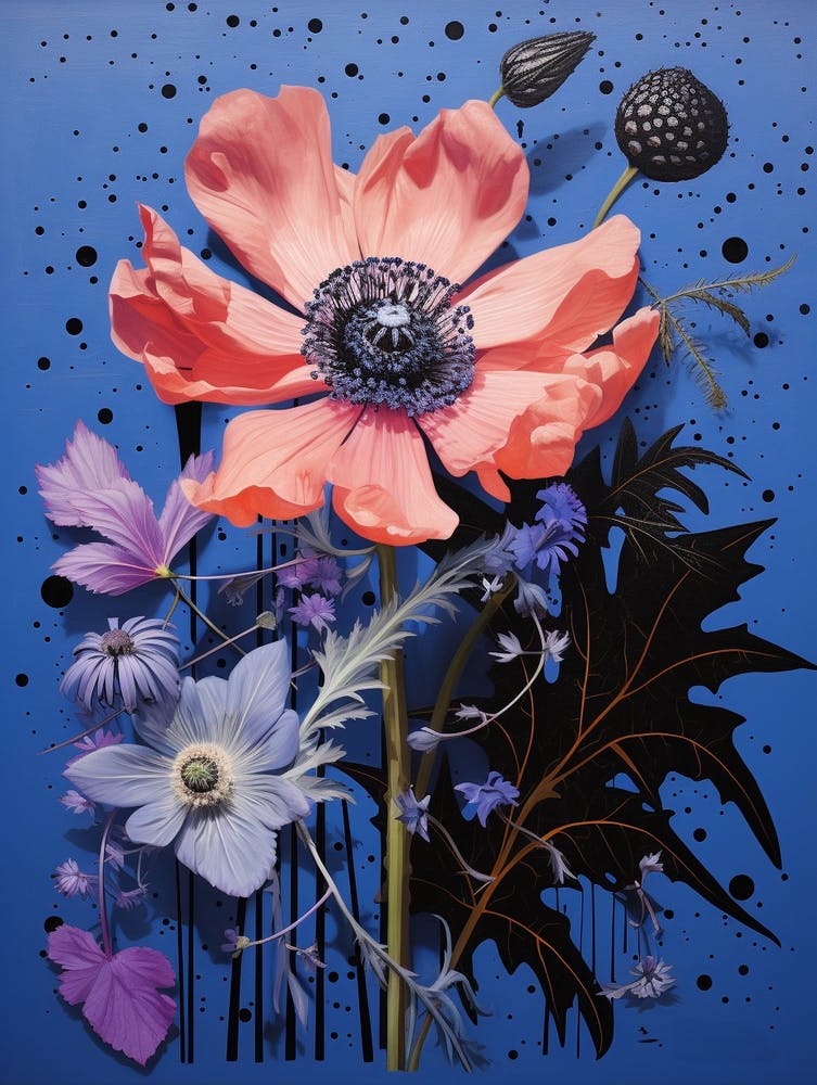 Surreal Florals Flax Flower 1 Flower Painting