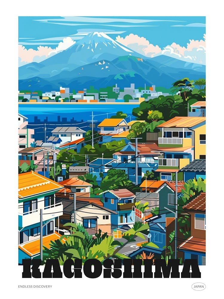 Kagoshima Japan 1 Colourful Travel Poster