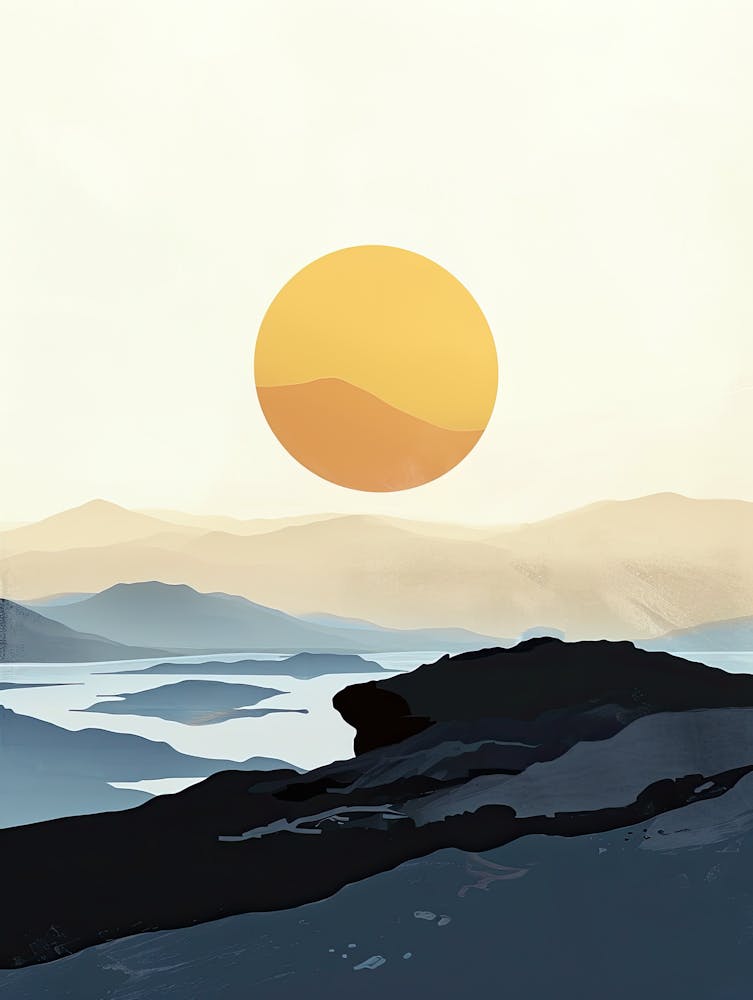 Coucher de Soleil dans les Montagnes, Minimalisme 5