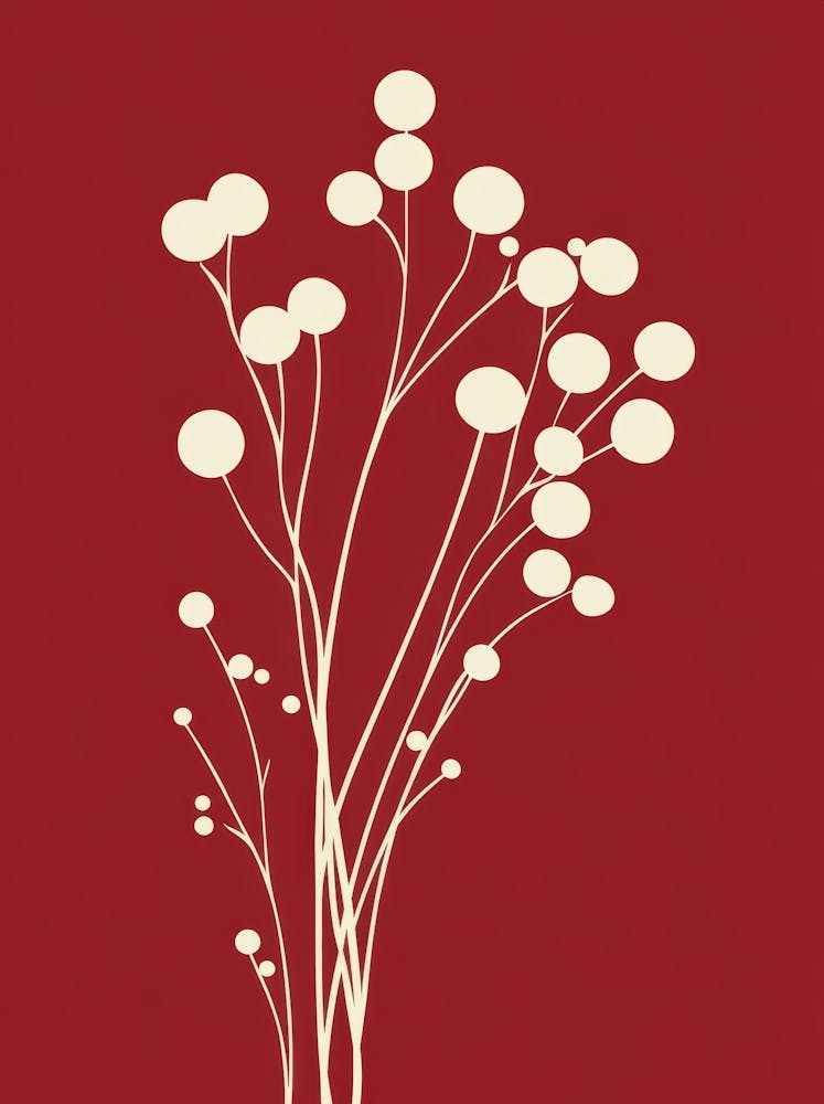 Flowers On A Red Background