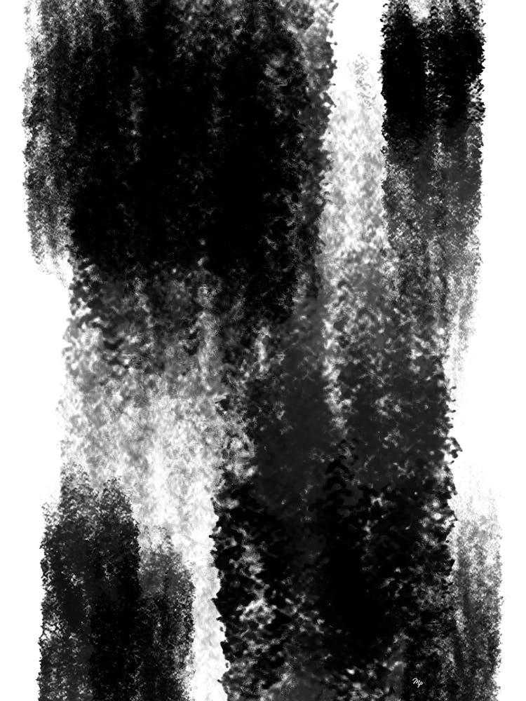 Abstract Black Waterfall Two