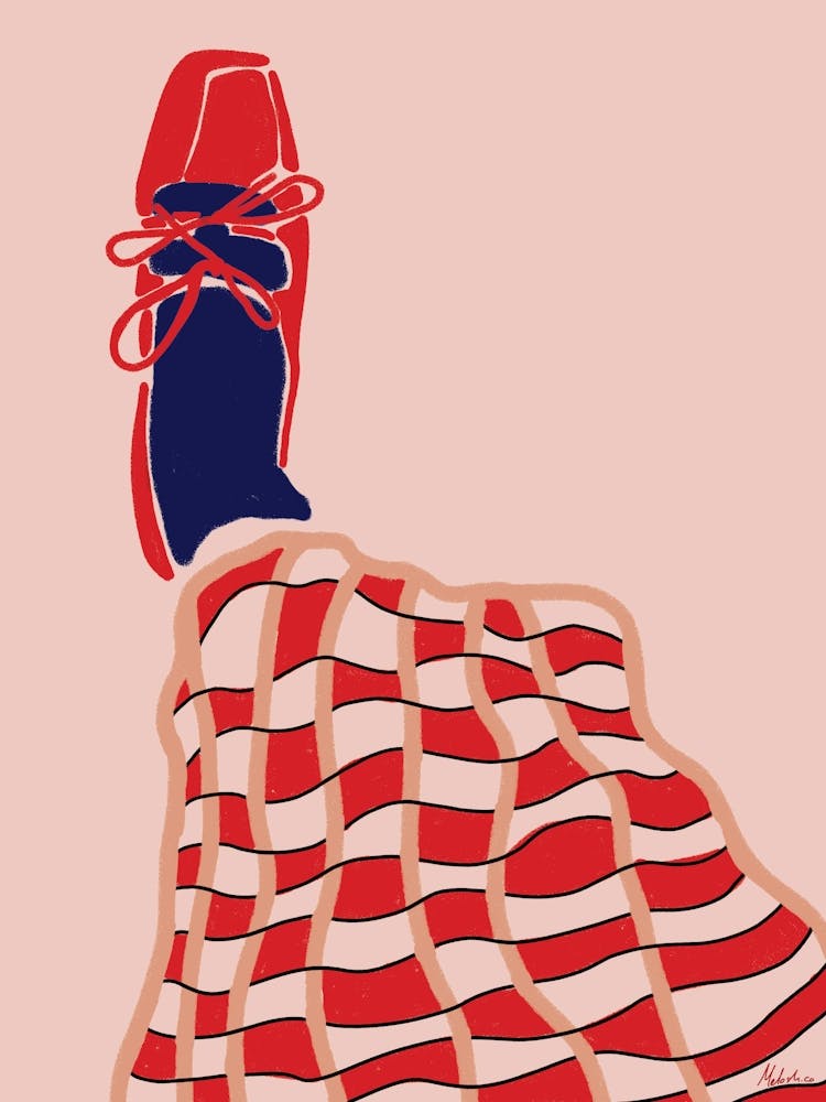 Rote Ballerinas - Modekunstwerk
