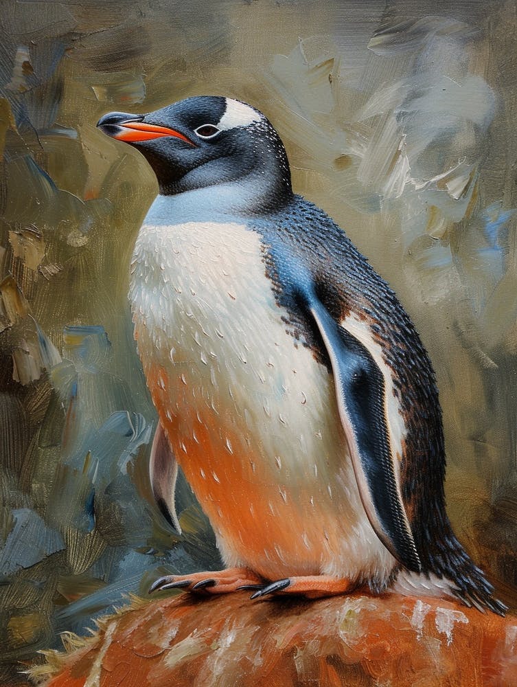 Adlie Penguin Dunedin Taiaroa Head Oil Painting 4