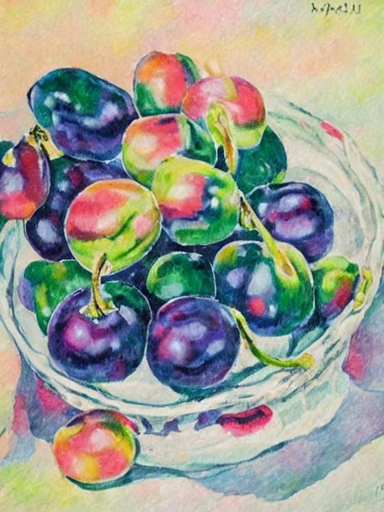 Cranberry Vintage Sketch Fruit