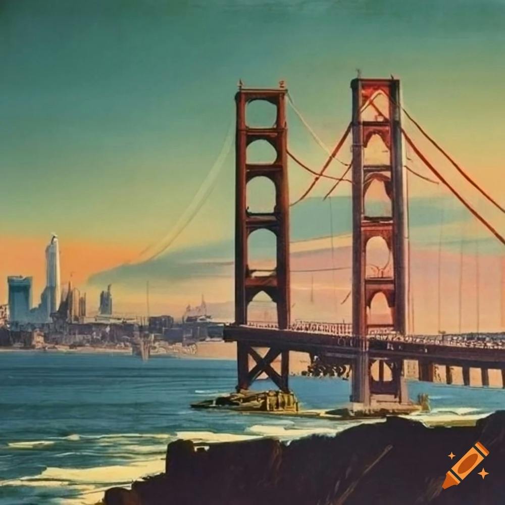 Vintage San Francisco Bridge Watermark