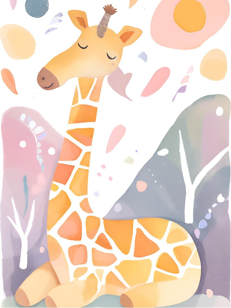 Cute Watercolor Nursery Giraffe