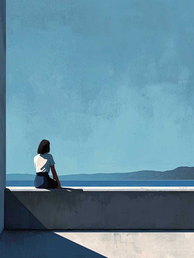 Girl Sits On A Wall, Minimalism