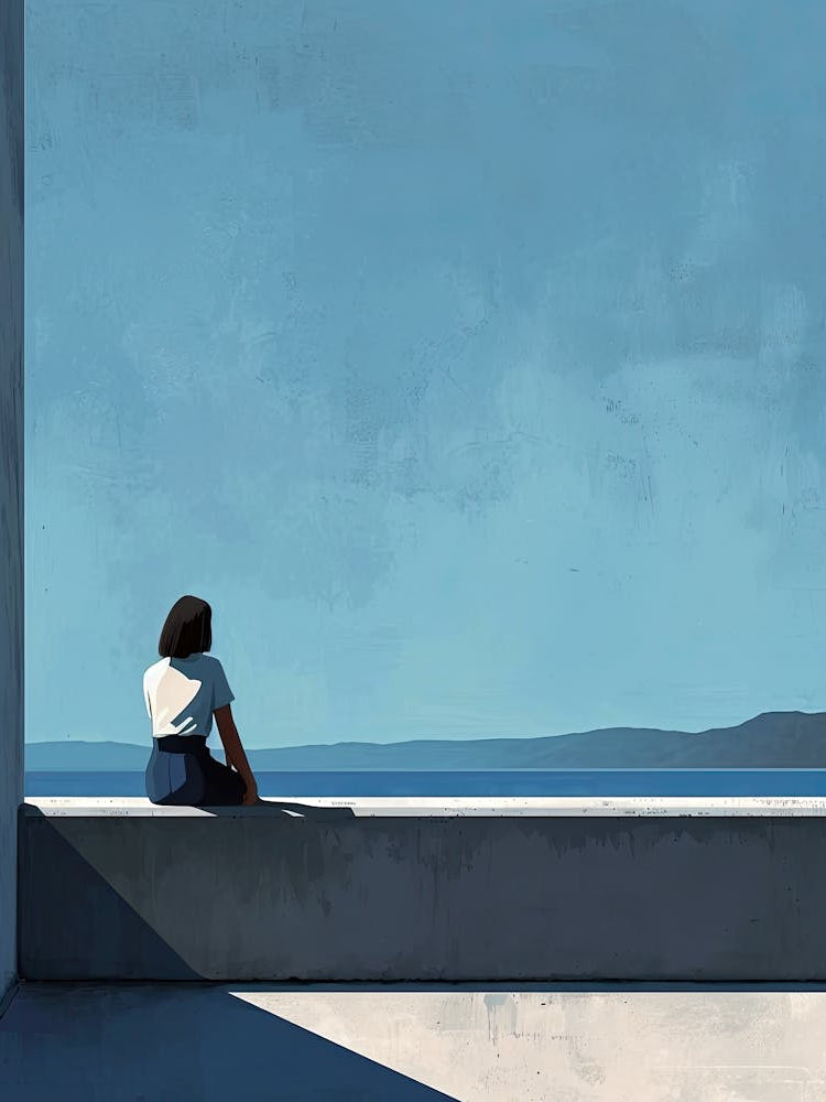 Girl Sits On A Wall, Minimalism