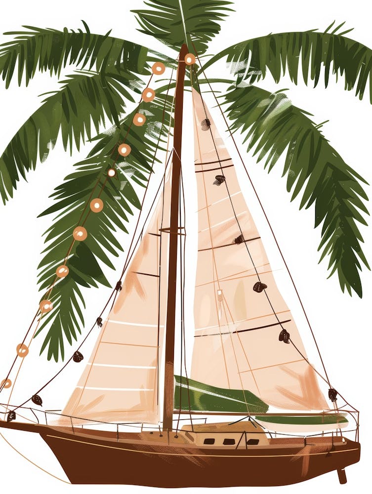 Sailboat With Palm Tree
