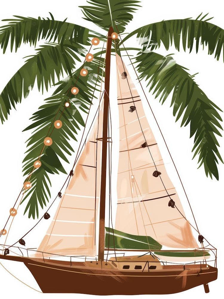 Sailboat With Palm Tree