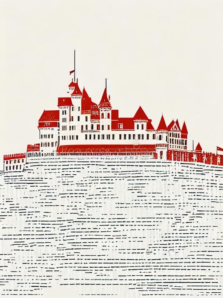Hohenschwangau Castle Schwangau Boho Landmark Illustration