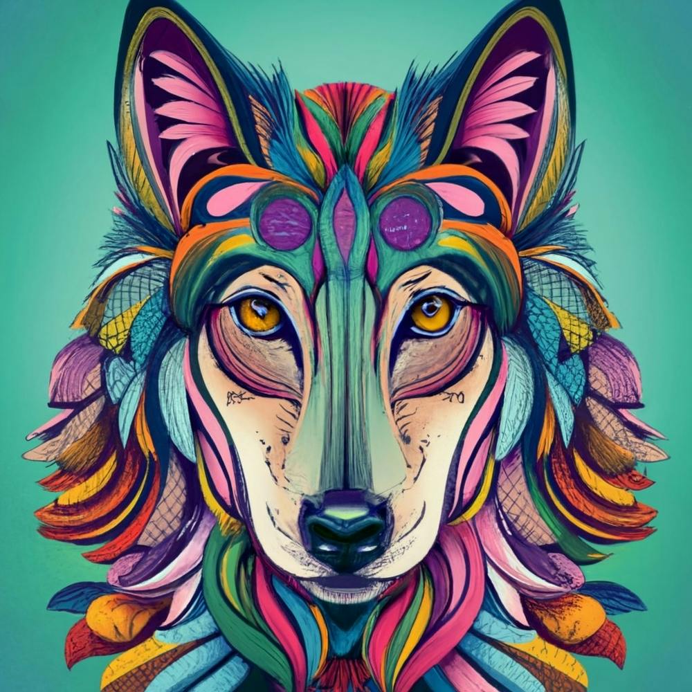 Colorful Wolf