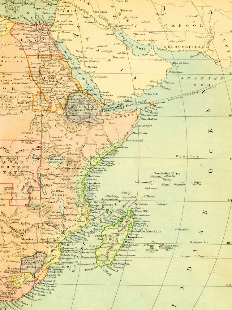 Map Of Africa — retro map, vintage map print 1