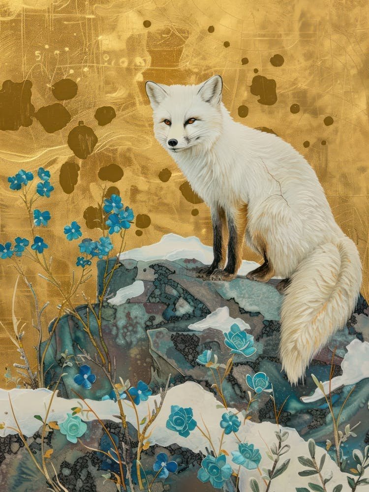 Polarfuchs Gold-Effekt Collage 2