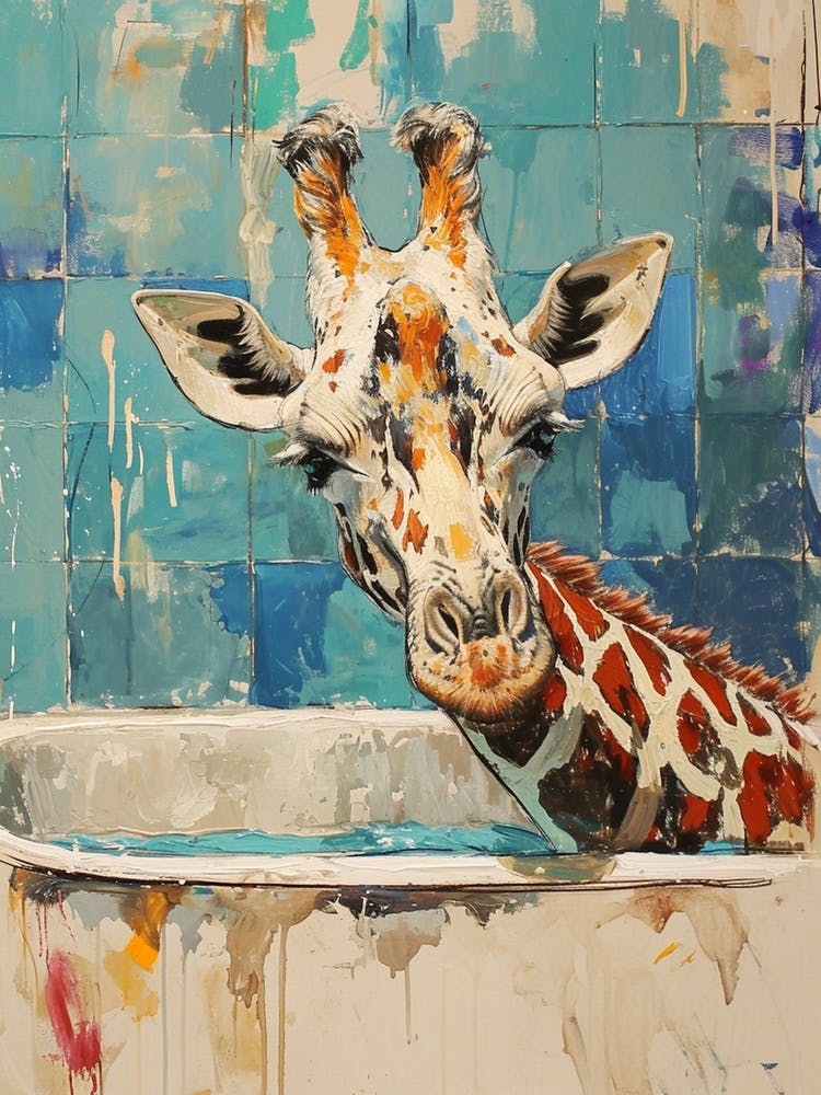 Giraffe Oil Painting Inspired 1