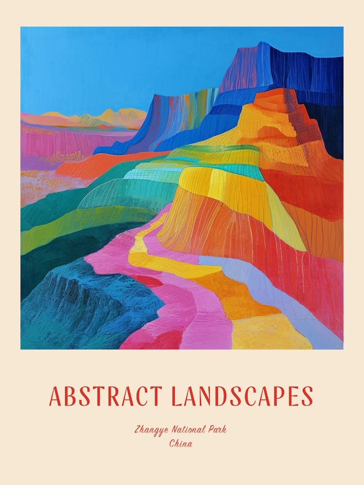 Colourful Abstract Zhangye National Park China 2 Poster