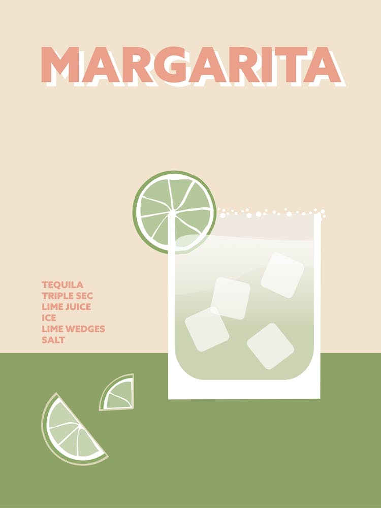 Margarita Cocktail Green Colourful Wall
