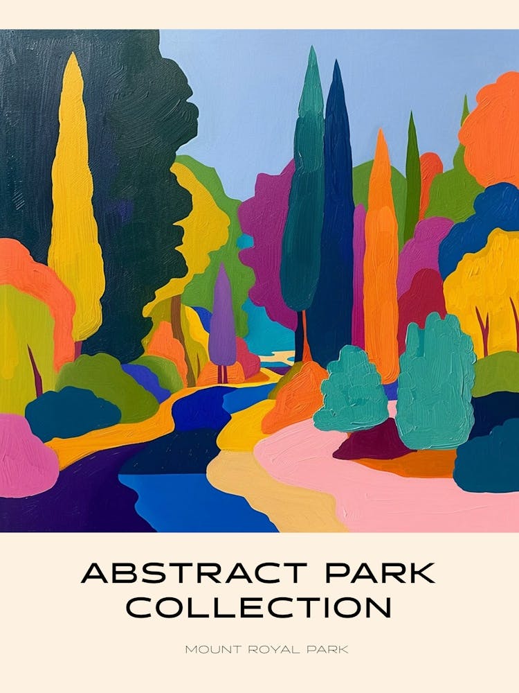Abstract Park Collection Poster Mount Royal Park Montreal Canada 2