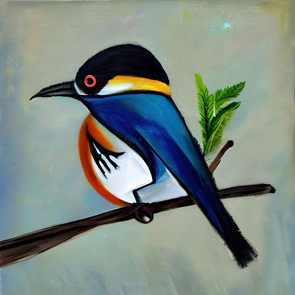 Bird On A Branch Painting