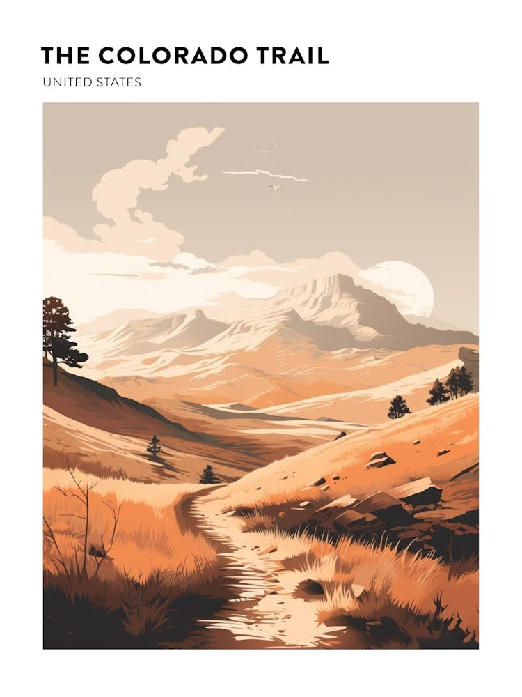 The Colorado Trail Usa 2 Hiking Trail Landscape Poster
