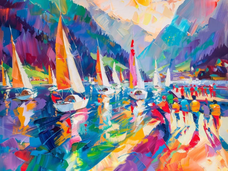 Sailboats On The Lake