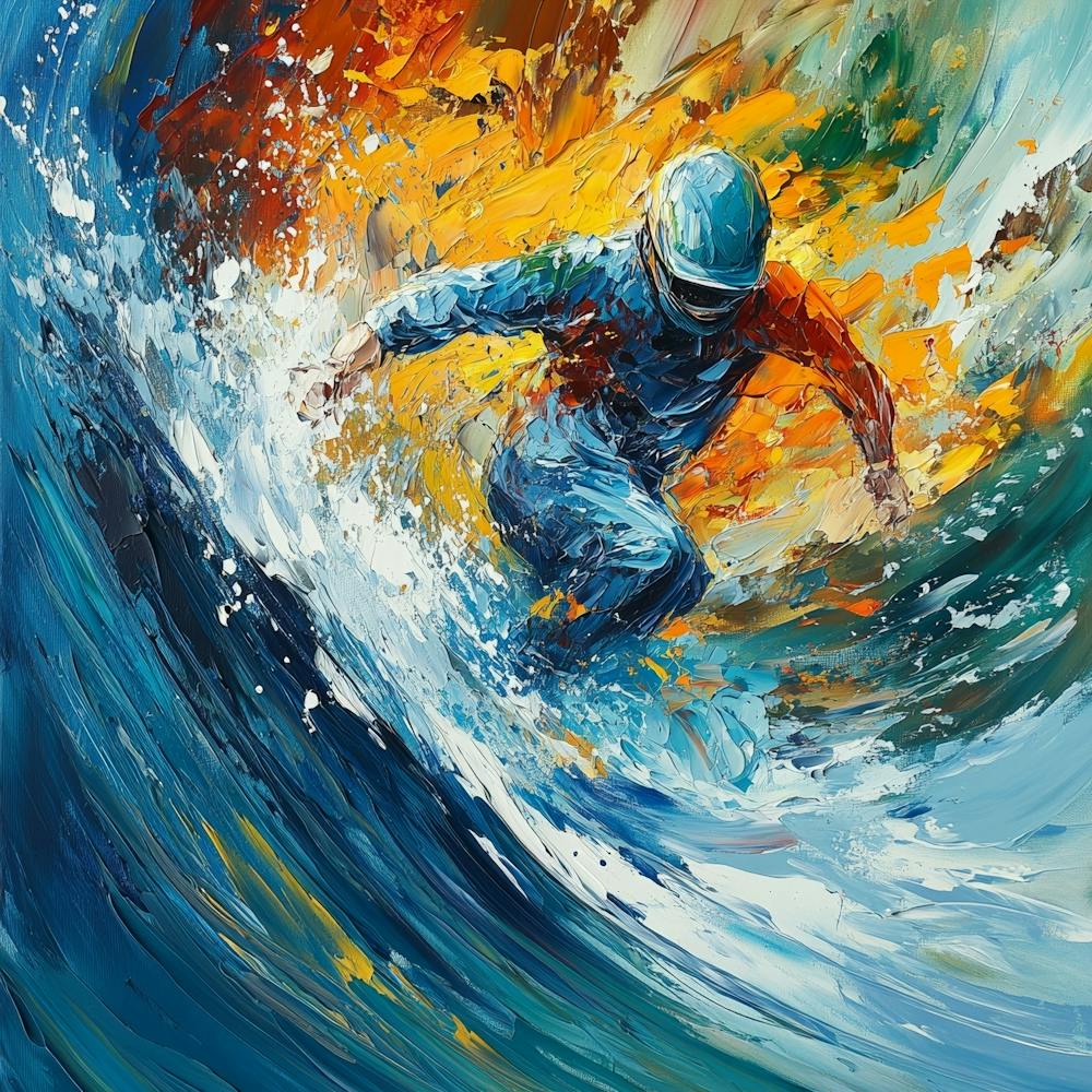 Surfer On A Wave Art