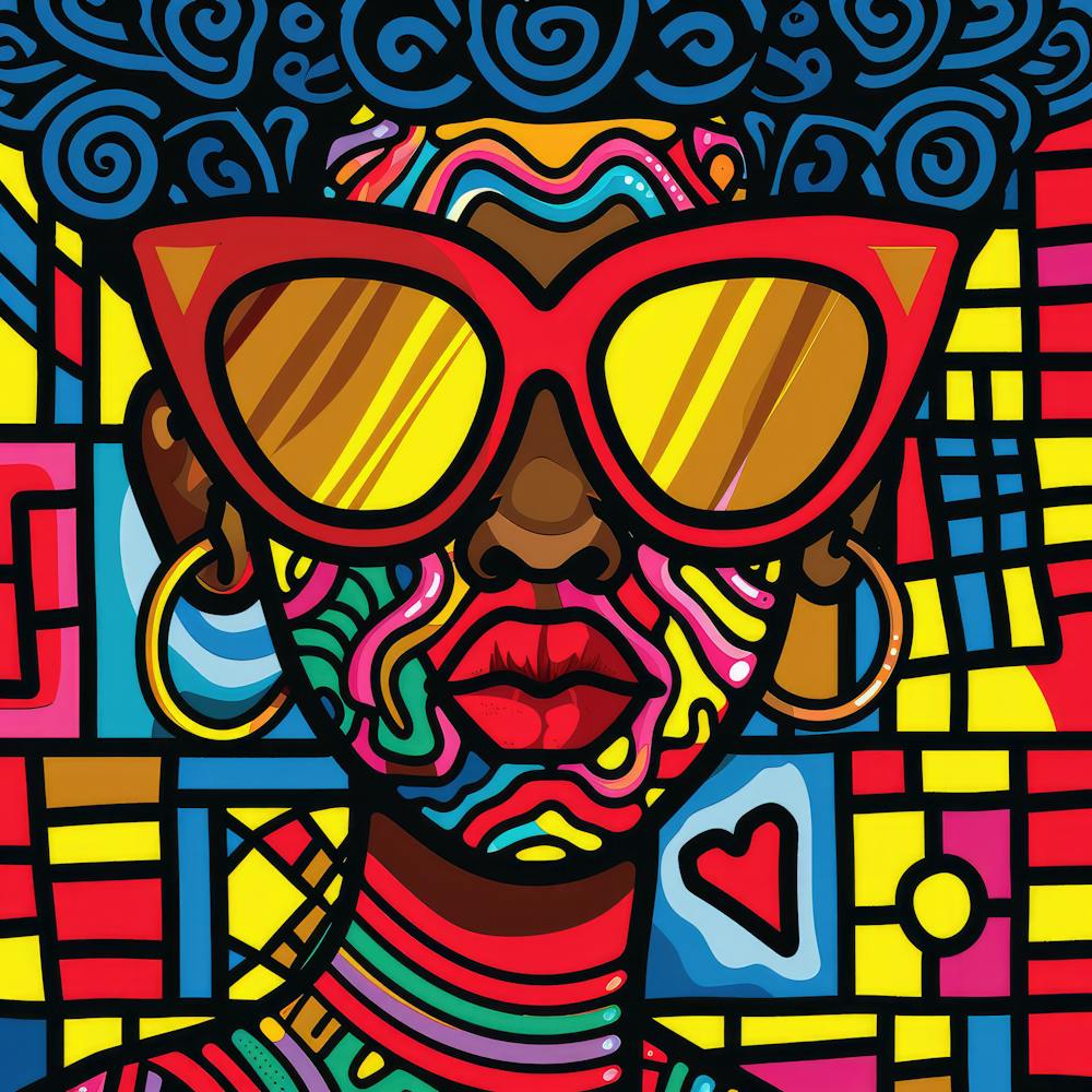 Vibrant Shades Series. Contemporary Pop Art With African Twist,